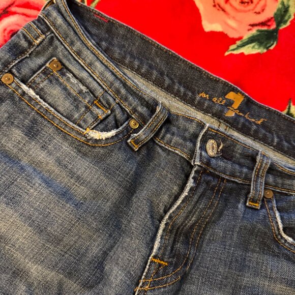 7 For All Mankind Bootcut Jeans Women’s Size 29 Blue Medium Wash Denim Made USA - Picture 6 of 14